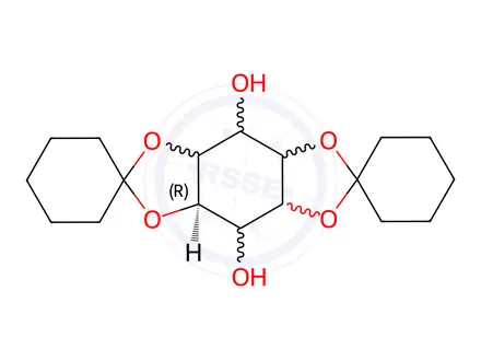 Chemical structure of 1,2:4,5-Biscyclohexylidene DL-myo-Inositol