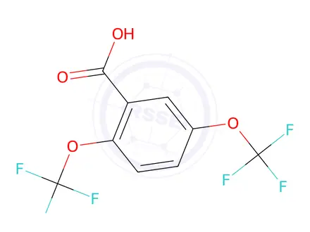 Chemical structure of 2,5-bis(trifluoromethoxy)benzoic acid