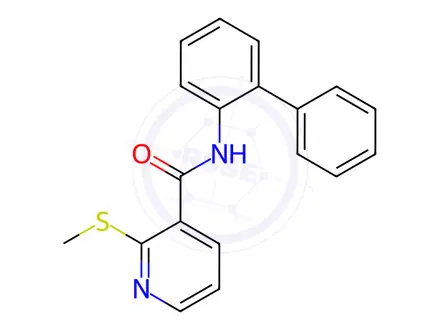Chemical structure of N-([1,1'-Biphenyl]-2-yl)-2-(methylthio)nicotinamide