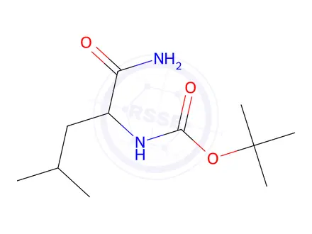 Chemical structure of Tert-butyl (1-amino-4-methyl-1-oxopentan-2-yl)carbamate