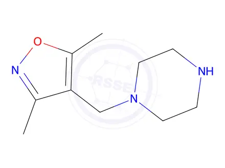 Chemical structure of 1-[(dimethyl-1,2-oxazol-4-yl)methyl]piperazine