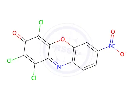 Chemical structure of 1,2,4-trichloro-7-nitro-3H-phenoxazin-3-one