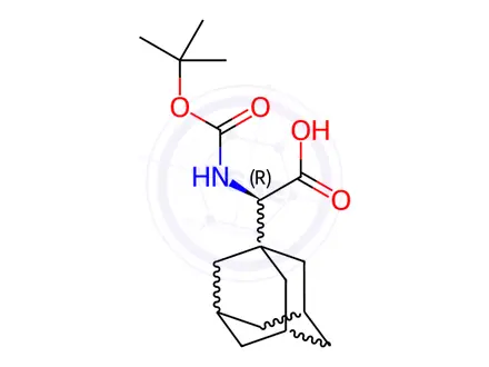 Chemical structure of (R)-2-(Adamantan-1-yl)-2-((tert-butoxycarbonyl)amino)acetic Acid