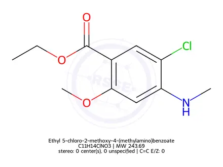 Chemical structure of Ethyl 5-chloro-2-methoxy-4-(methylamino)benzoate