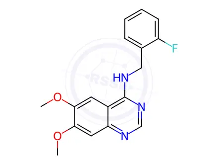 Chemical structure of N-(2-fluorobenzyl)-6,7-dimethoxyquinazolin-4-amine