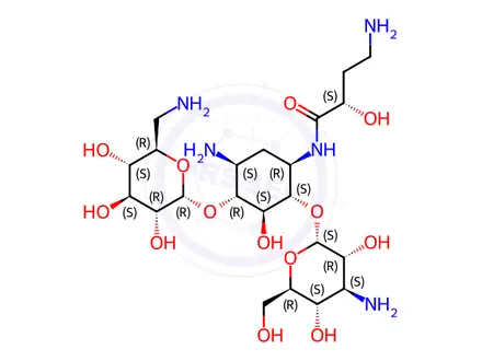 Chemical structure of Amikacin