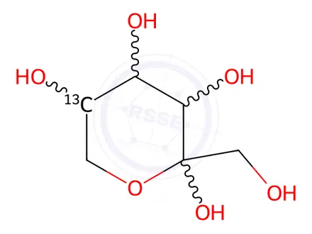 Chemical structure of D-[5-13C]fructose