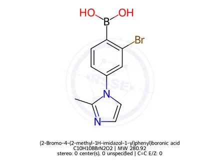 Chemical structure of (2-Bromo-4-(2-methyl-1H-imidazol-1-yl)phenyl)boronic acid