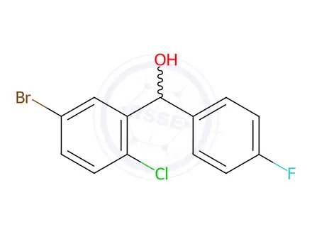 Chemical structure of (5-Bromo-2-chlorophenyl)(4-fluorophenyl)methanol