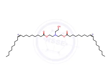 Chemical structure of (Z)-((2-Hydroxyethyl)azanediyl)bis(ethane-2,1-diyl) dioleate