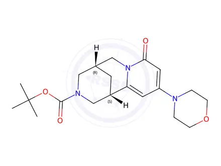 Chemical structure of Tert-butyl (1S,5S)-10-morpholino-8-oxo-1,5,6,8-tetrahydro-2H-1,5-methanopyrido[1,2-a][1,5]diazocine-3(4H)-carboxylate