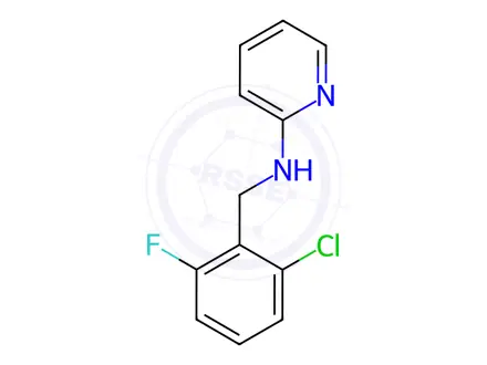Chemical structure of N-(2-chloro-6-fluorobenzyl)pyridin-2-amine