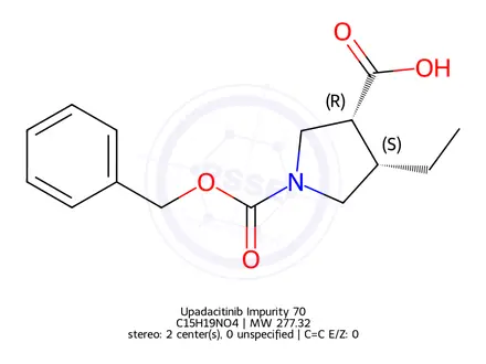 Chemical structure of cis-1-(benzyloxycarbonyl)-4-ethylpyrrolidine-3-carboxylic acid