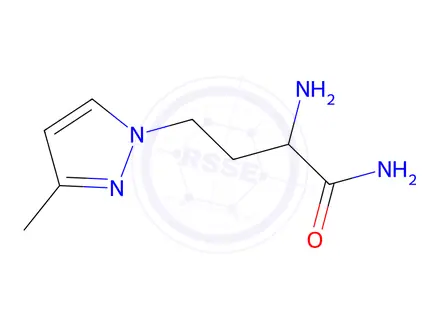 Chemical structure of 2-Amino-4-(3-methyl-1h-pyrazol-1-yl)butanamide