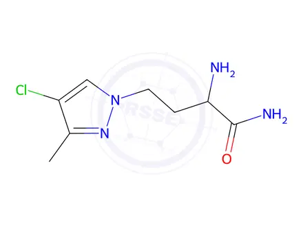 Chemical structure of 2-Amino-4-(4-chloro-3-methyl-1h-pyrazol-1-yl)butanamide