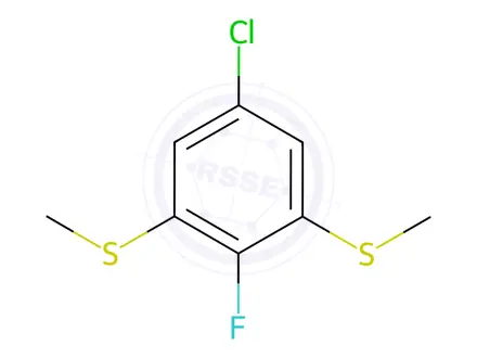 Chemical structure of Benzene, 5-chloro-2-fluoro-1,3-bis(methylthio)-