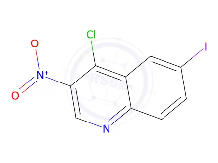 Chemical structure of 4-Chloro-6-iodo-3-nitroquinoline