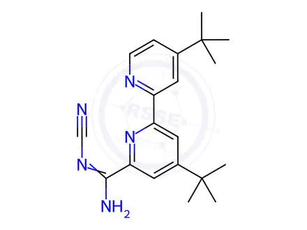 Chemical structure of 4,4′-Di-tert-butyl-2,2′-bipyridine-6-N-cyanocarboxamidine