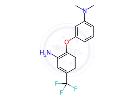 Chemical structure of N-{3-[2-Amino-4-(trifluoromethyl)phenoxy]phenyl}-N,N-dimethylamine