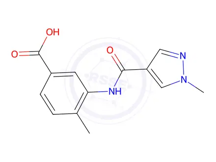 Chemical structure of 4-Methyl-3-(1-methyl-1h-pyrazole-4-amido)benzoic acid