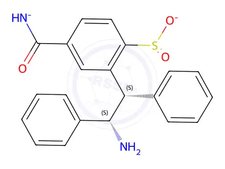 Chemical structure of {[(1S,2S)-2-amino-1,2-diphenylethyl](4-toluenesulfonyl)amido}(p-cymene)ruthenium(II) tetrafluoroborate, min. 97%