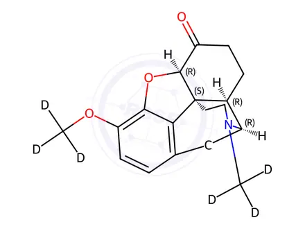 Chemical structure of Hydrocodone-D6
