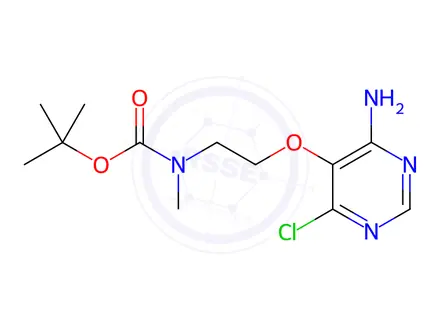 Chemical structure of tert-butyl 2-(4-amino-6-chloropyrimidin-5-yloxy)ethylmethylcarbamate