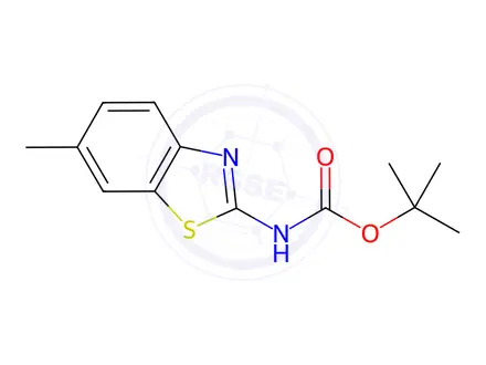 Chemical structure of Carbamic acid, (6-methyl-2-benzothiazolyl)-, 1,1-dimethylethyl ester (9CI)