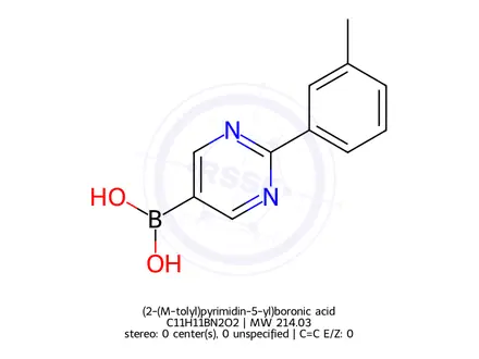 Chemical structure of (2-(M-tolyl)pyrimidin-5-yl)boronic acid