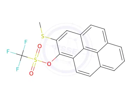 Chemical structure of 2-(Methylthio)pyren-1-yl trifluoromethanesulfonate