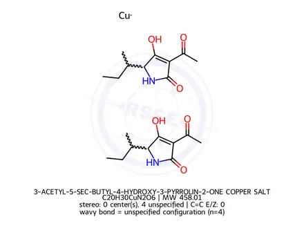 Chemical structure of 3-ACETYL-5-SEC-BUTYL-4-HYDROXY-3-PYRROLIN-2-ONE COPPER SALT