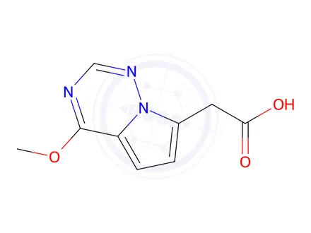 Chemical structure of 2-{4-methoxypyrrolo[2,1-f][1,2,4]triazin-7-yl}acetic acid