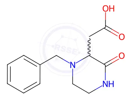 Chemical structure of 2-(1-Benzyl-3-oxo-2-piperazinyl)acetic acid