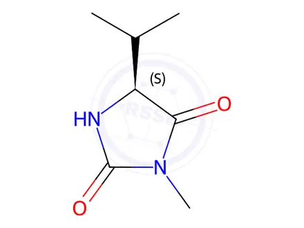 Chemical structure of 3-Methyl-5-(S)-isopropyl Hydantoin