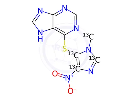 Chemical structure of Azathioprine-13C4