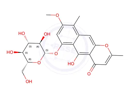 Chemical structure of quinquangulin-6-glucoside