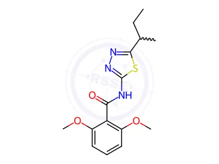 Chemical structure of N-(5-(sec-Butyl)-1,3,4-thiadiazol-2-yl)-2,6-dimethoxybenzamide