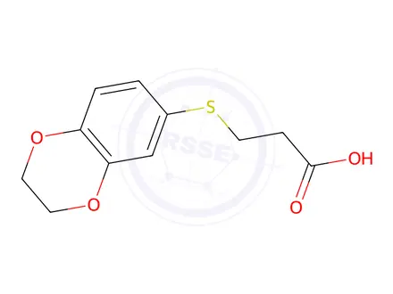 Chemical structure of 3-(2,3-Dihydro-1,4-benzodioxin-6-ylthio)propanoic Acid