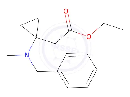 Chemical structure of ethyl 2-[1-[benzyl(methyl)amino]cyclopropyl]acetate
