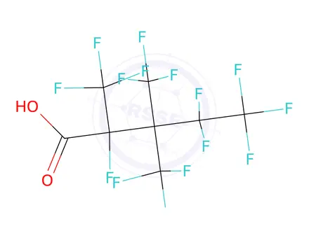 Chemical structure of Pentanoic acid, 2,4,4,5,5,5-hexafluoro-2,3,3-tris(trifluoromethyl)-
