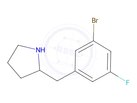 Chemical structure of 2-(3-Bromo-5-fluorobenzyl)pyrrolidine