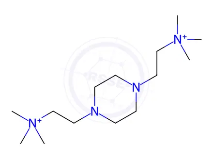 Chemical structure of (1,4-Piperazinediyldiethylene)bis(trimethylammonium iodide)