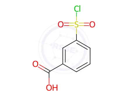 Chemical structure of 3-(Chlorosulfonyl)benzoic acid