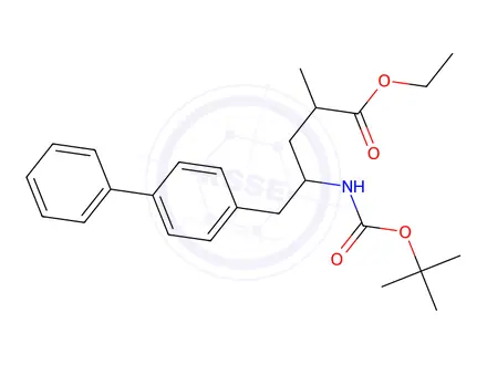 Chemical structure of Ethyl 5-([1,1'-biphenyl]-4-yl)-4-((tert-butoxycarbonyl)amino)-2-methylpentanoate