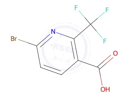 Chemical structure of 6-bromo-2-(trifluoromethyl)-3-pyridinecarboxylic acid
