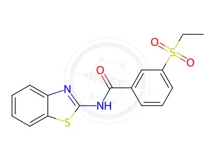 Chemical structure of N-(Benzo[d]thiazol-2-yl)-3-(ethylsulfonyl)benzamide