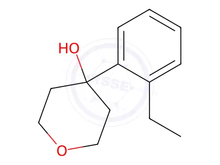 Chemical structure of 4-(2-ethylphenyl)tetrahydro-2H-pyran-4-ol