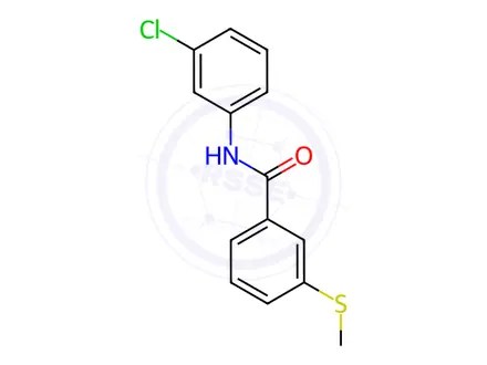 Chemical structure of Benzamide, N-(3-chlorophenyl)-3-(methylthio)-