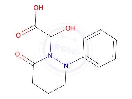 Chemical structure of 1(2H)-Pyridazineacetic acid, tetrahydro--alpha--hydroxy-6-oxo-2-phenyl-