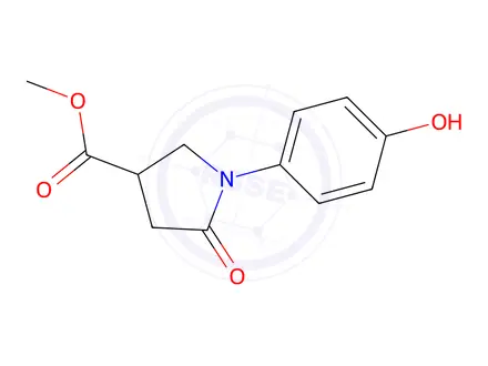 Chemical structure of Methyl 1-(4-hydroxyphenyl)-5-oxopyrrolidine-3-carboxylate